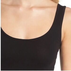 NWOT Black Cotton Blend Tank Sz L